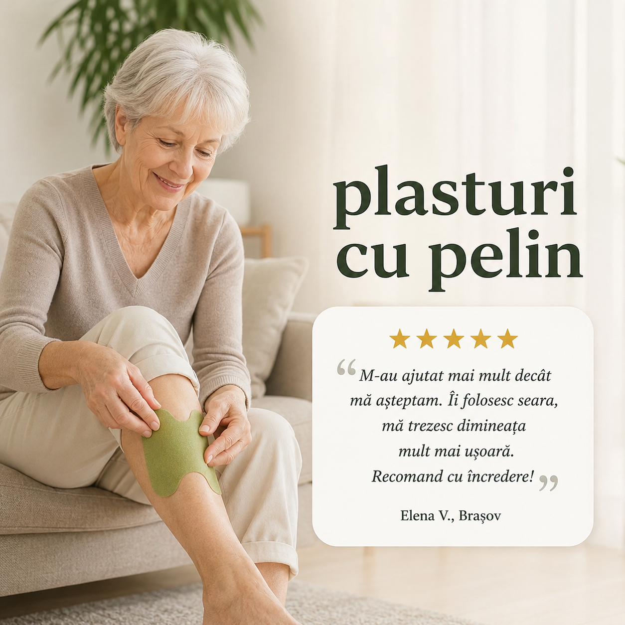 PLASTURI NATURALI CU PELIN (Ameliorare Naturală a Durerii Articulare, Fără Pastile, Fără Efecte Secundare)