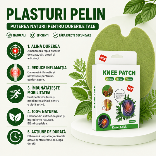 PLASTURI NATURALI CU PELIN (Ameliorare Naturală a Durerii Articulare, Fără Pastile, Fără Efecte Secundare)